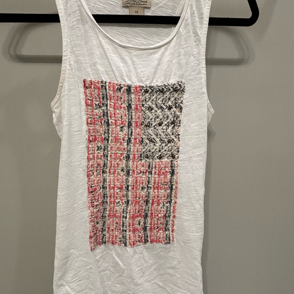 Lucky Brand American Flag Sleeveless Tank Top